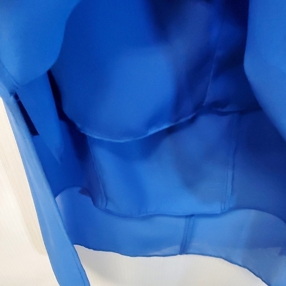 Trouve Blue Keyhole Sleeveless Midi Shift Dress - Picture 5 of 10